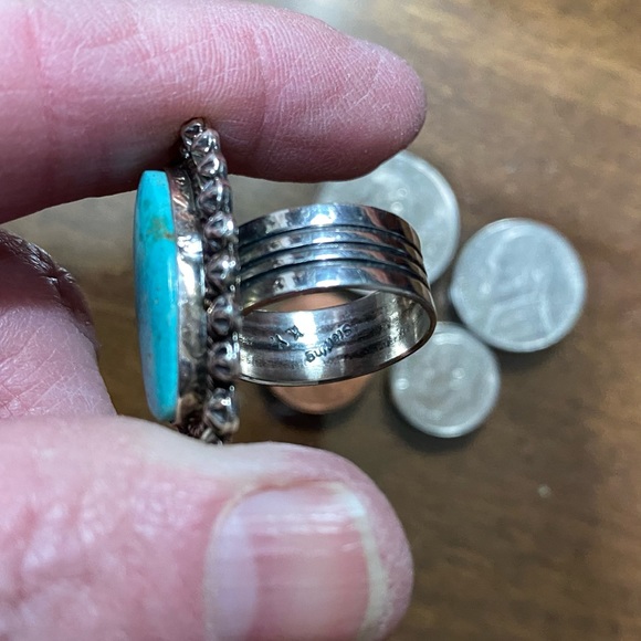 Turquoise Silver Ring Native American made - Picture 10 of 12